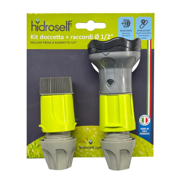 ACOPLES RÁPIDOS MADE IN ITALY DE 1/2" Y KIT DE TELEDUCHA DE 6 FUNCIONES